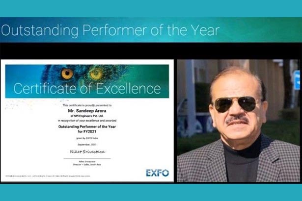 Team SPI awarded for Outstanding Performance by EXFO India